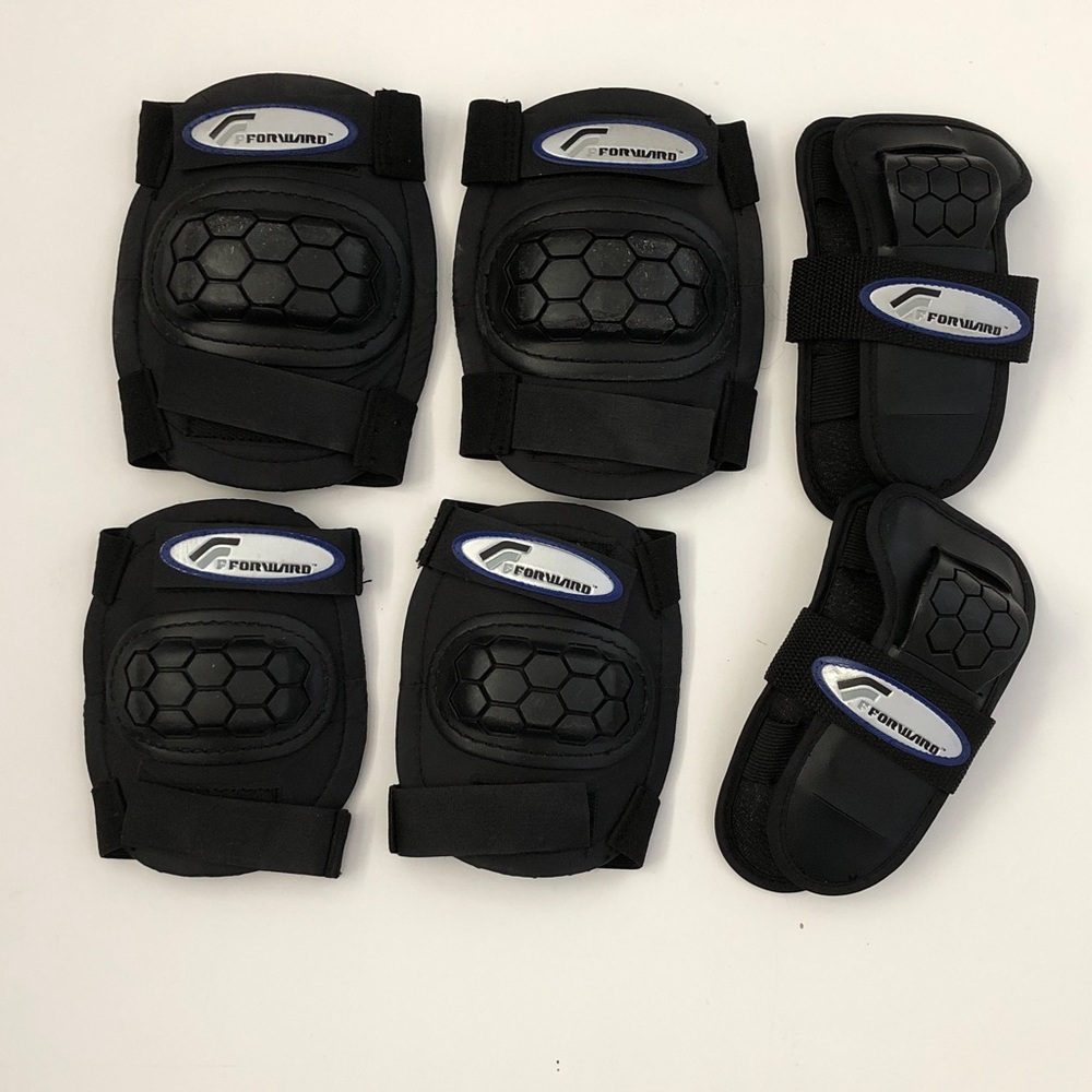 Forward 6 piece set youth kids protective gear elbow, knee and wrist pads